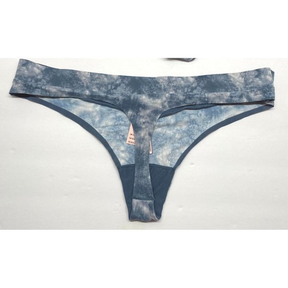 Victorias Secret Incredible Tie Dye Thongs Panties Size Large Lot of 2 Blue - Picture 9 of 11